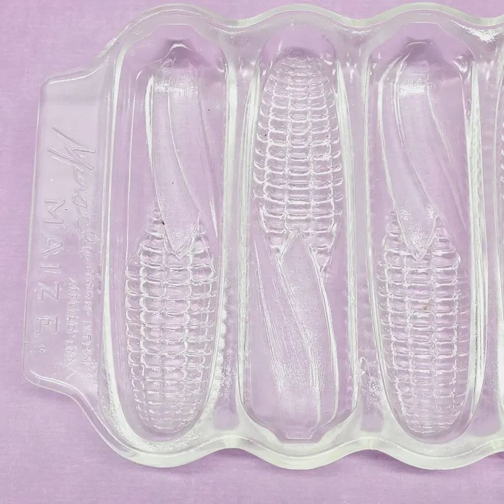 Vintage Miracle Maize Glass Cornbread Corn Stick Ear of Corn Glass Pan 6-Stick